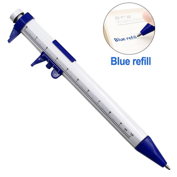 Homena Blue Multifunction Pen Ballpoint Pen Portable Size 2 In 1 Function Engraved Graduations Easy To Carry Office Use