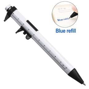 Homena Blue Multifunction Pen Ballpoint Pen Portable Size 2 In 1 Function Engraved Graduations Easy To Carry Office Use