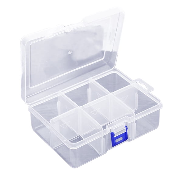 Homena Compartment Case 6 Grids Box Large Capacity Light Weight Clear Visibility
