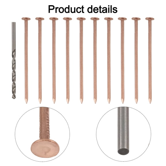 Homena Copper Nails with Drill Bit for Killing Tree Roots and Stumps Designed for Effective Removal and Growth Suppression