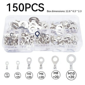 Homena Copper Ring Cable Lugs 150 Pieces Crimp Terminals for Electrical Wiring