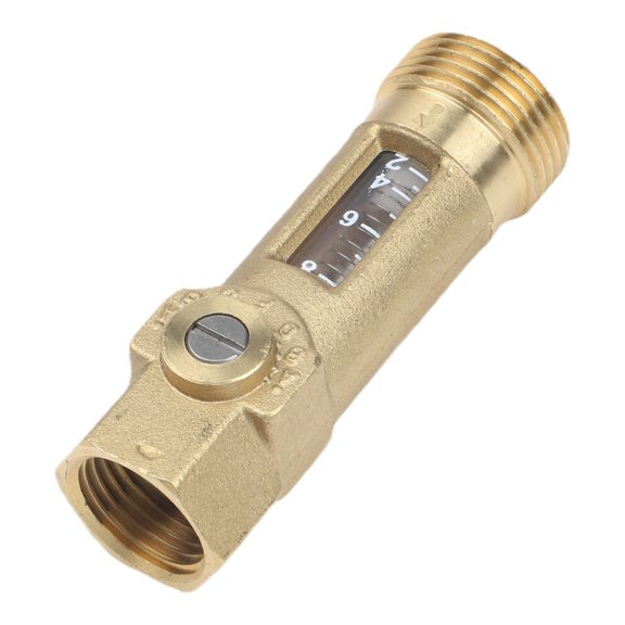 Homena DN15DN20 Balancing Valve Spring Flow Meter, Brass Flow Readout 1-3.5 L/min 2-8 L/min Sight Glass Control Valve Brass Flow Meter