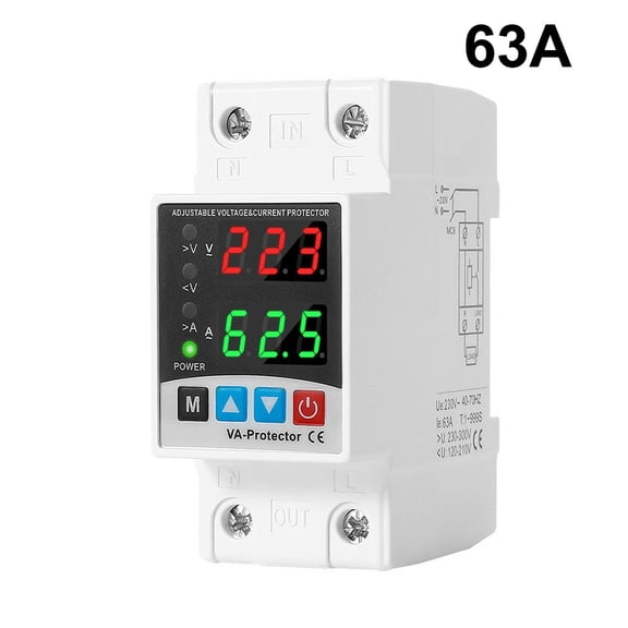 Homena Digital Circuit Breaker with Self Resetting 40A 63A Capacity and Adjustable Delay for Reliable Electrical Safety