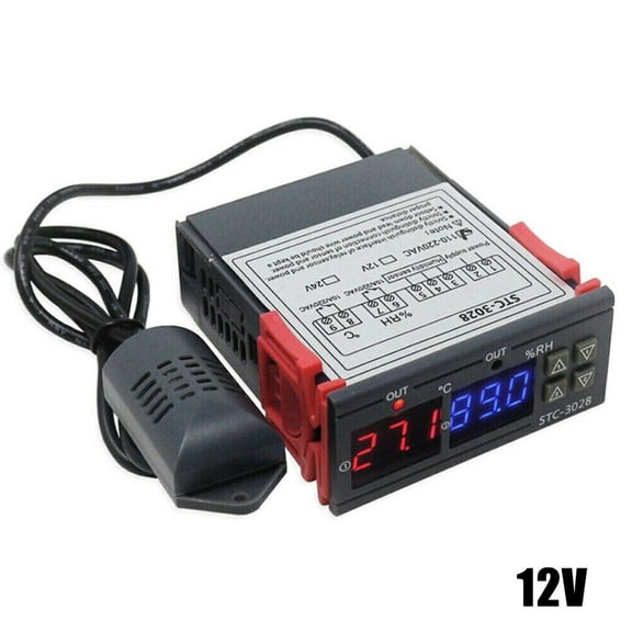 Homena Digital Dual Temperature Controller Thermostat STC3028 with Relay Output for 12V 24V 110V and 220V Power Supply Options