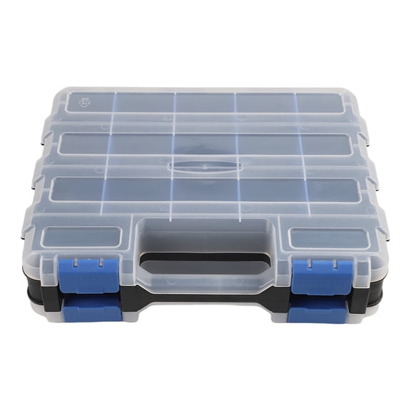 Homena Double Side Tool Storage Box with Removable Plastic Partition Screws Nuts Parts