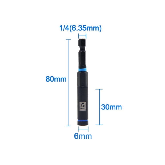 Homena Drill Bit Extension Hex Nut Driver Workshop DIY Black Finish For Pneumatic Electric Available In 1 3 5 Pcs For Car