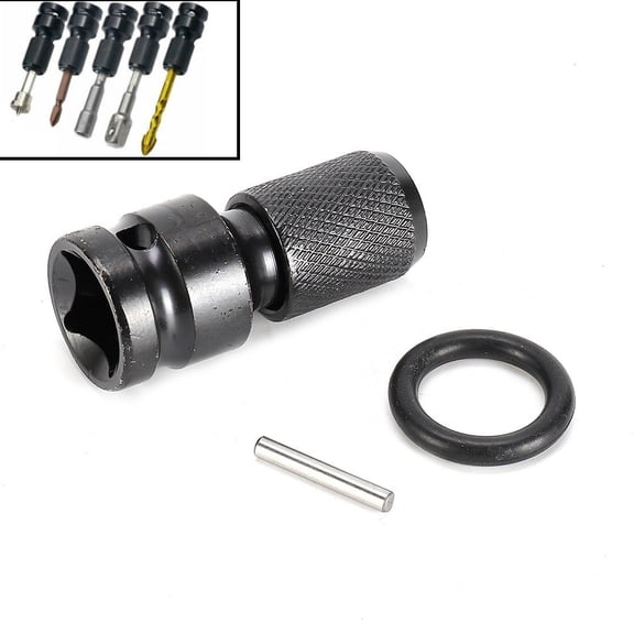 Homena Drill Chuck Converter 1/2-Inch Square Drive To 1/4-Inch Hex Female Socket Adapter Converter For Impact Air And Electric Wrench