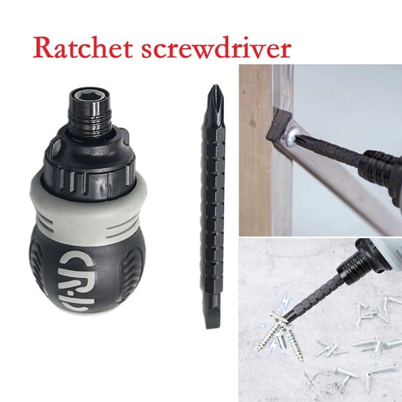Homena Dual-Purpose Slotted Cross 2 In1 Ratchet Magnetic Screwdriver Portable For Home Workshop Repair Hand Tools