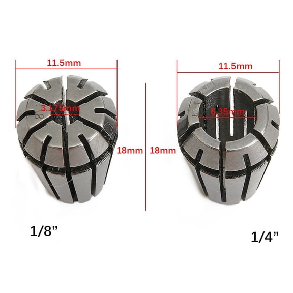 Homena ER11 1/4" + 1/8" Inch Spring Collet For CNC Milling Lathe Metalwork Spring Steel