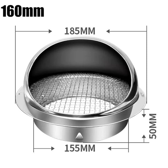 Homena External Extraction Vent Round Brushed Grille Easy Installation Long-term Use