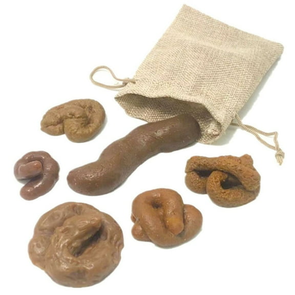 Homena Fake Dog Poo Realistic Poop With Bag 6pcs/Set Reusable Rubber Safe Simulated Stool Gag Joke Lifelike Accessories