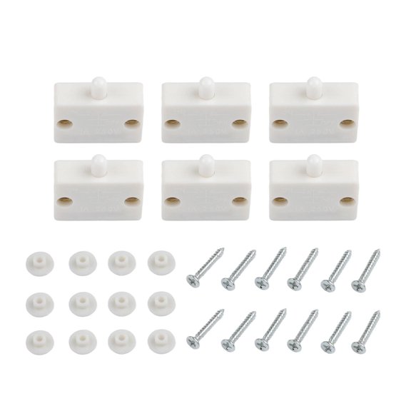 Homena For Closet Light Door Switch Set 6Pack Normally Closed Cabinet Light Switches with Mounting Accessories for Convenient Use