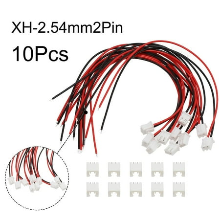 Homena For JST XH2 54mm 10 Set Connector Kit 24 Pin Male Female Wires 20cm Length 24AWG with Various Pin Configurations