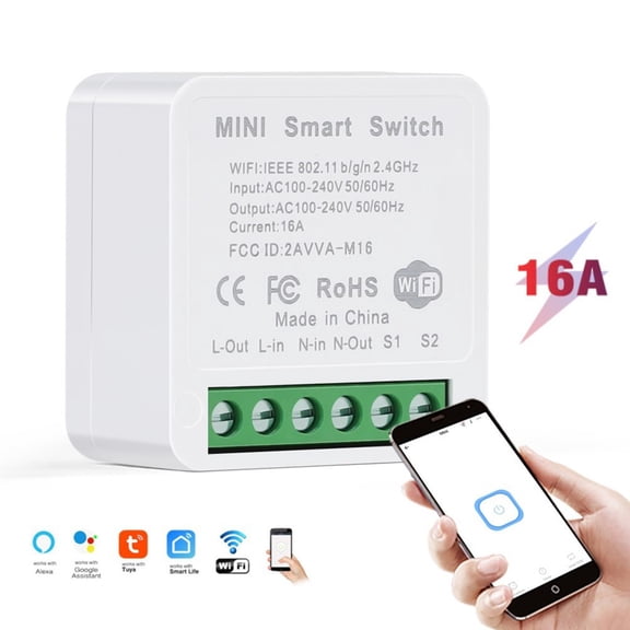 Homena For Smart Life/Tuya App Smart Switch Switch Smart Switch White 16A DIY Plastic Home Improvement New High Quality