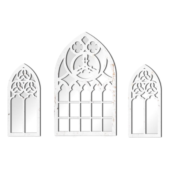 Homena Gothic Themed Mirror with Wooden Accents for Sophisticated Home Design
