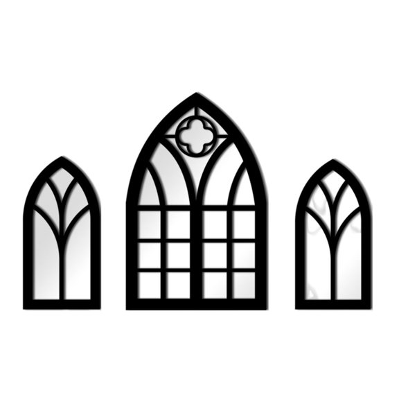 Homena Gothic Themed Mirror with Wooden Accents for Sophisticated Home Design