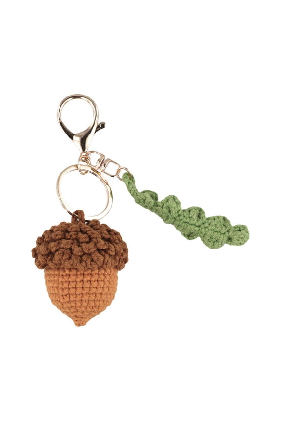 Homena Handmade Crochet Acorn Keychain Lightweight Yarn Accessory for Bags and Keys