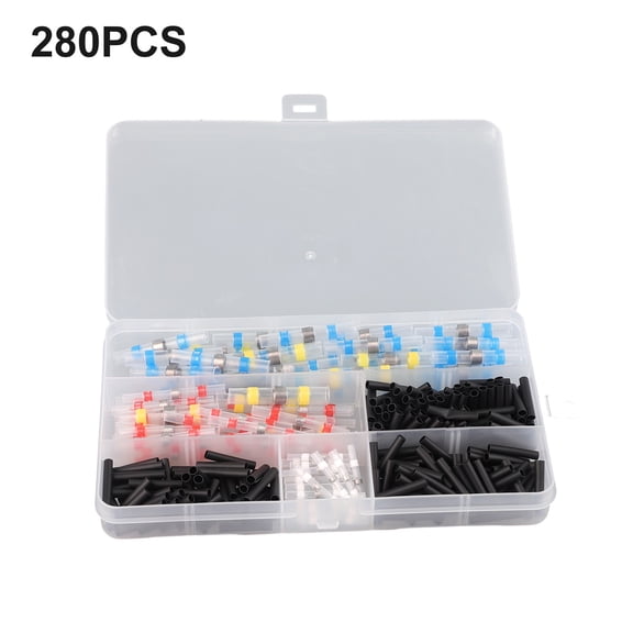 Homena Heat Shrink Solder Seal Sleeve 280PCS Crimps Butt Joint Increased Current Insulation Strain Relief Terminal Kit