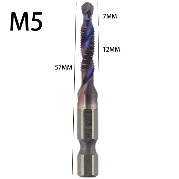 Homena Hex Shank Tap Drill Bit HSS Titanium Plated Screw Bit Thread Metric-M10 Compound Tap For Screw Machine Hand Power Tools Parts