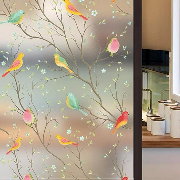 Homena High Quality Privacy Casement Film Sticker with Pure Frosted Bird Pattern