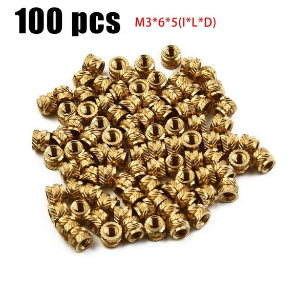 Homena High Quality Threaded Insert Copper Nuts 100PCS For 3D Printer Hardware M3 Nuts Self-clinching Nut Threaded Insert