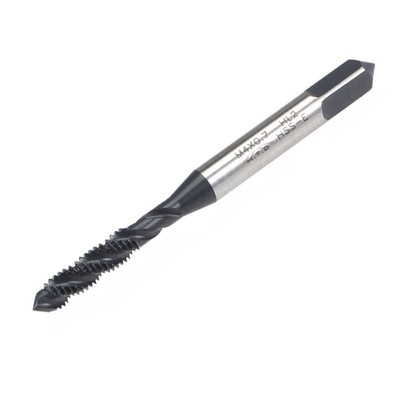 Homena High Speed Steel Spiral Flute Tap 4mm x 0 7 Metric Thread HSS Nitriding Coated