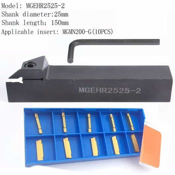 Homena High Stability MGEHR2525 2 Boring Bar Holder for Grooving Includes MGMN200 G