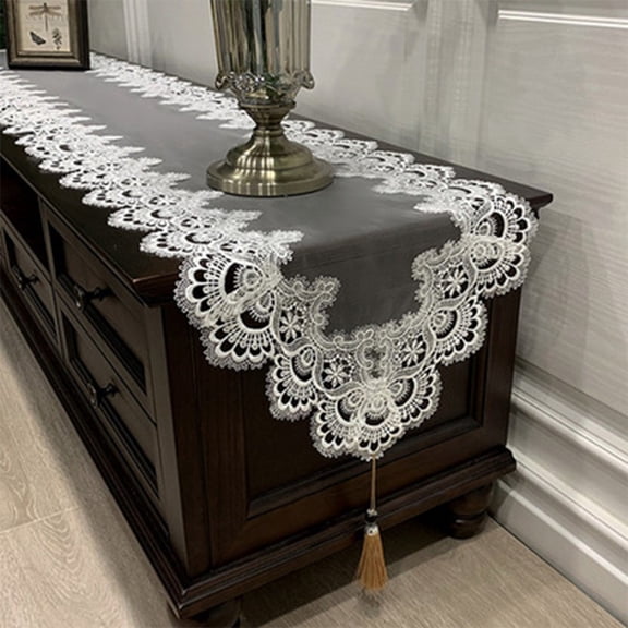 Homena Lace Table Runner Tea Table TV Cabinet Dust Cover Wedding Party Tablecloth Dining Table Home Decoration European Table Flag Mat