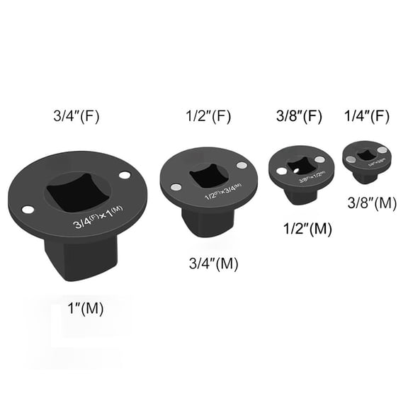 Homena Low Profile Socket Adapter Set for Impact Drivers 4 Pieces 1 Inch to 34 Sizes