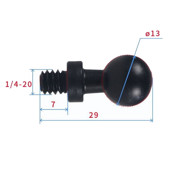 Homena Metal Ball Head Screw with Standard 14 20 Thread Reliable for Various Devices