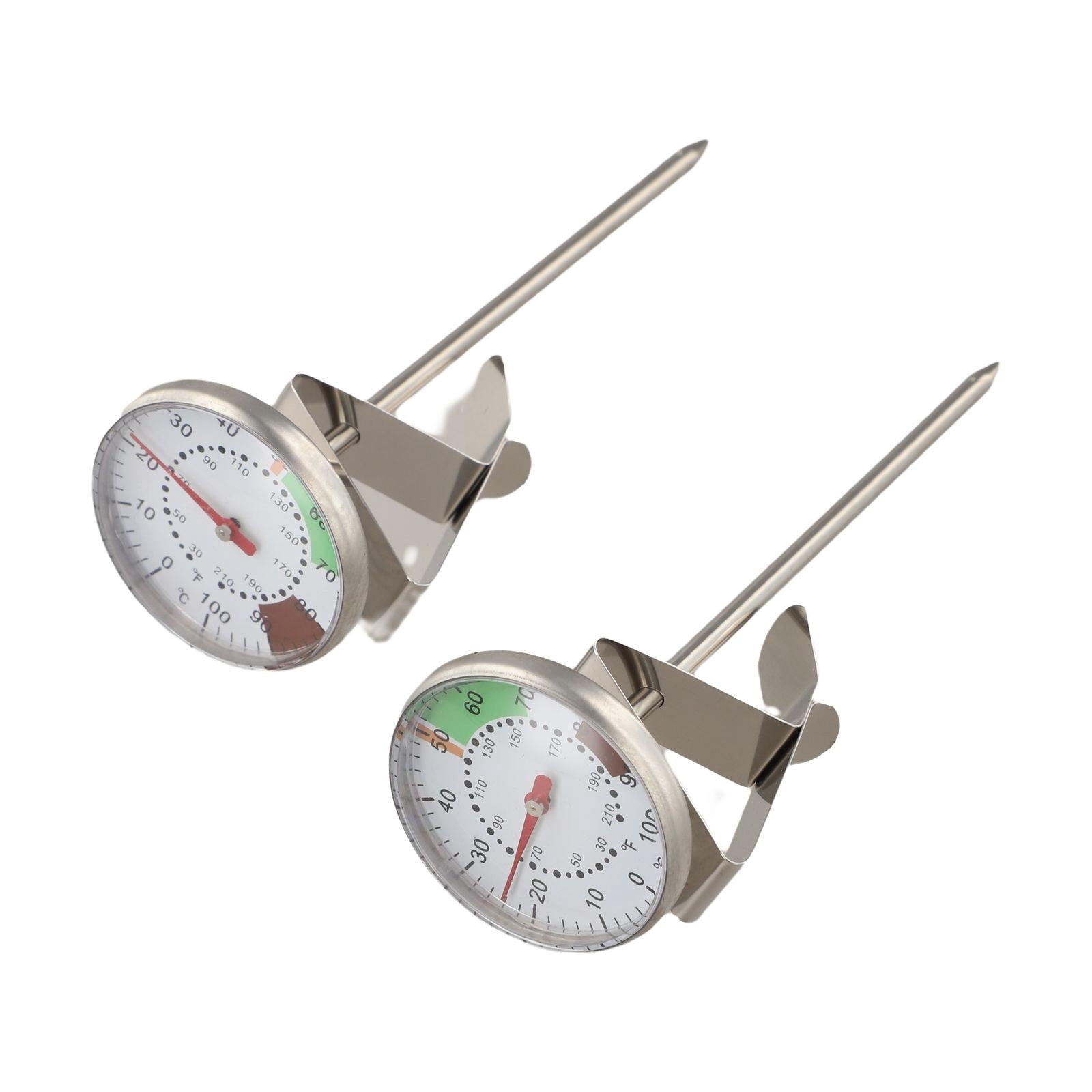 Homena Milk Frothing Thermometer 2Pcs for Coffee and Chocolate with Stainless Steel and Easy Read Dial with Temperature Markings
