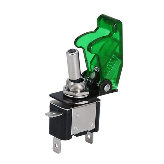 Homena New Practical Switch LED Rocker Rockerbutton Button Switch LED Light ASW-07D On/Off Toggle Switch With Protective Cover