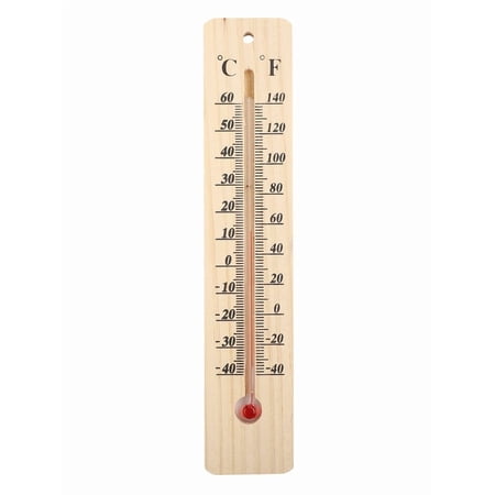 Homena Non-Mercury Wooden Thermometer with Hanging Hole for Wall Mounting and Clear Temperature Scale for Easy Reading