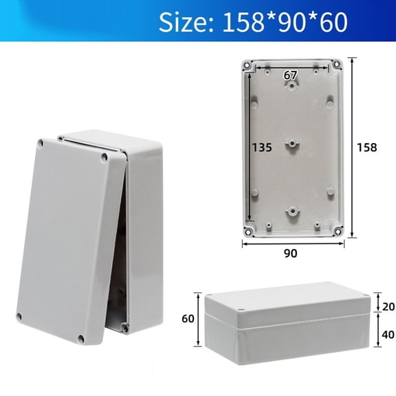 Homena Outdoor Electrical Junction Box IP66 Plastic Project Box 158x90x60mm