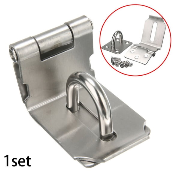 Homena Padlock Hasp 90 Degrees Stainless Steel Hasp Gate Shed Latch Lock Home Safety Door Clasp Lock Anti-theft Lock Plate Buckle