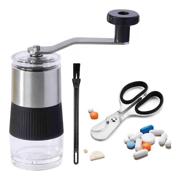 Homena Pill Crusher Medication Mill Adjustable Grind Size Three-step Operation