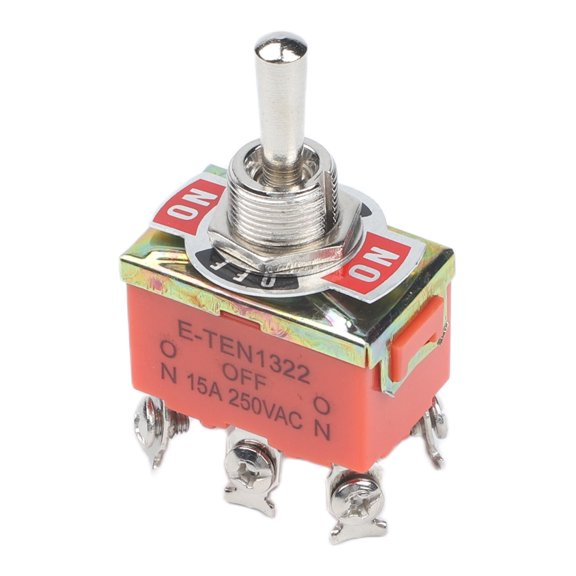 Homena Power Control 12mm Hole Size 6 Pin Switch 3 Position Toggle Switch Appliance 3 Position Switch Heat-resistant Housing