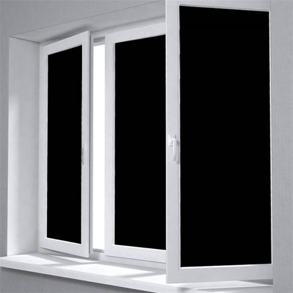 Homena Pure Black Matte Sticker Removable Light Blocking Window Cloth DIY Total Blackout Glass Privacy Darkening Window Black Stickers