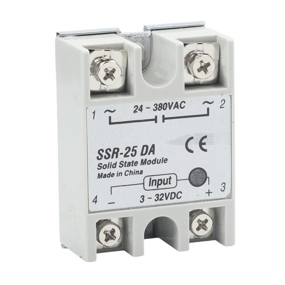 Homena Single Phase SSR25DA Solid State Relay 25A DC to AC Relay 332V DC Input for Industrial Electrical Applications