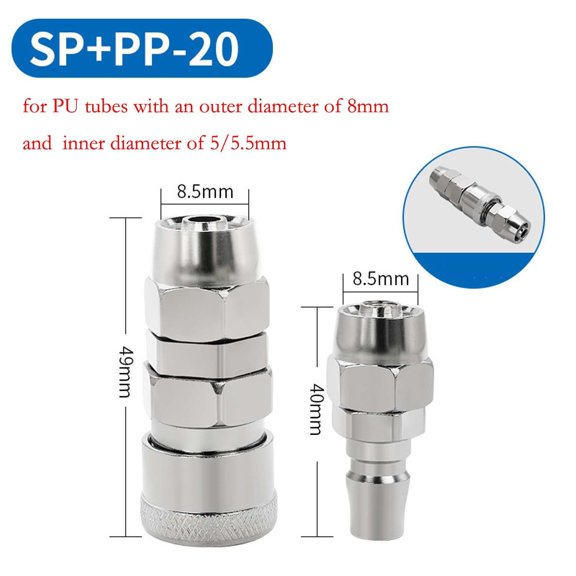 Homena Spring Loaded Quick Release Air Hose Fitting Coupler Connector SH20 PH20 SP PP