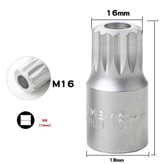 Homena Square Oil Sump Drain Key Tool Remover For Screw Socket 3/8 Chrome Vanadium Steel Oil Sump Drain Disassembly Wrench Socket