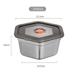 Homena Stainless Steel Hexagonal Food Storage Containers with Lids Leak Proof Airtight