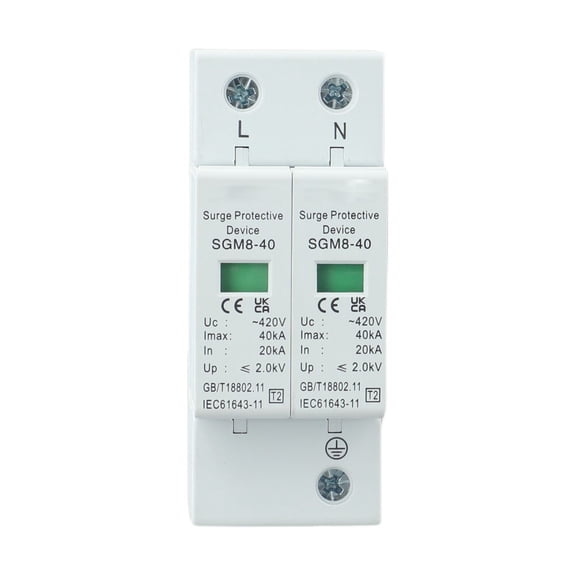 Homena Sturdy Surge Protective Device for Lightnings 2P 20KA40KA Discharge Current