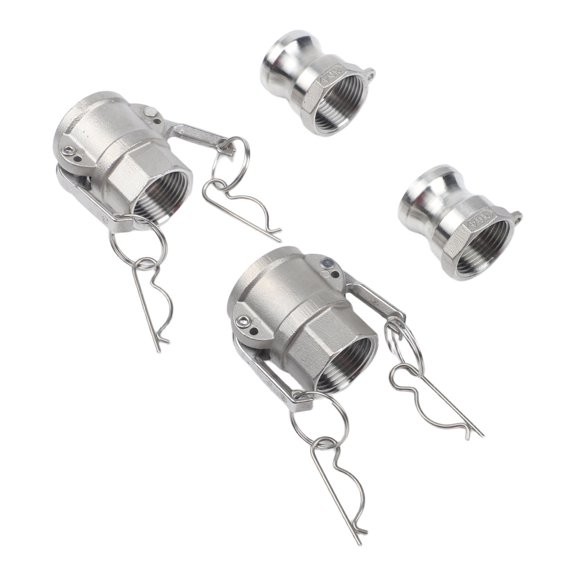 Homena Two Aluminum Cam Lock Fittings with Cam Groove and Female NPT Thread Connection