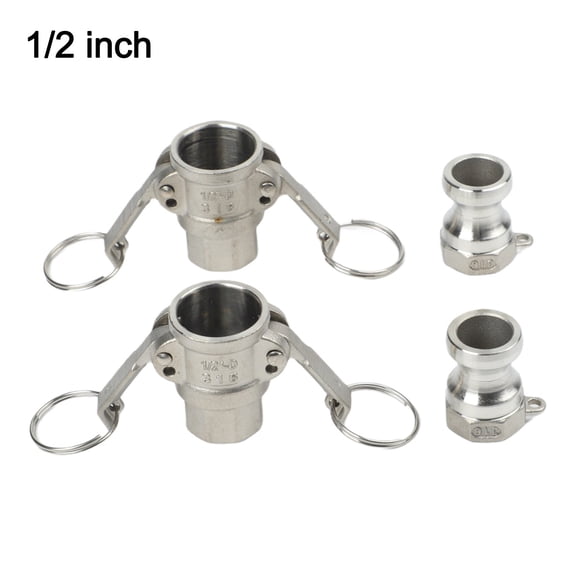 Homena Two Aluminum Cam Lock Fittings with Cam Groove and Female NPT Thread Connection