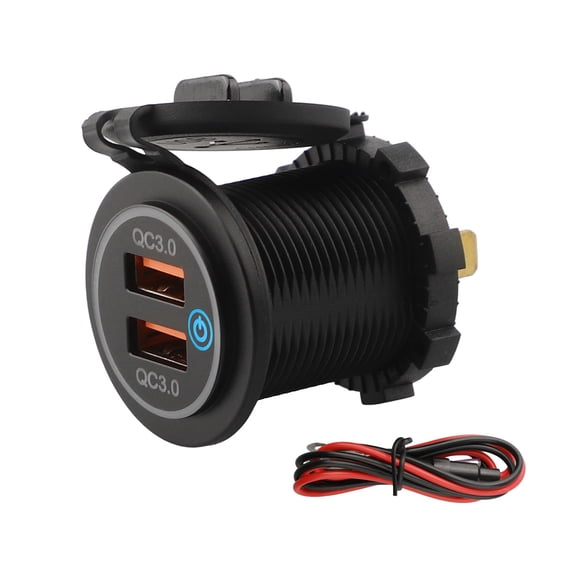 Homena USB Converter Dual USB Ports In-Car Charging 12V USB Power Socket 36W USB-C PD