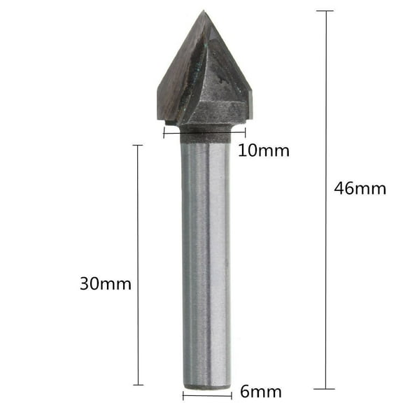 Homena V Groove Carbide Bit CNC 60 Degree 6x10mm Router Carving Tool Woodworking Cutter