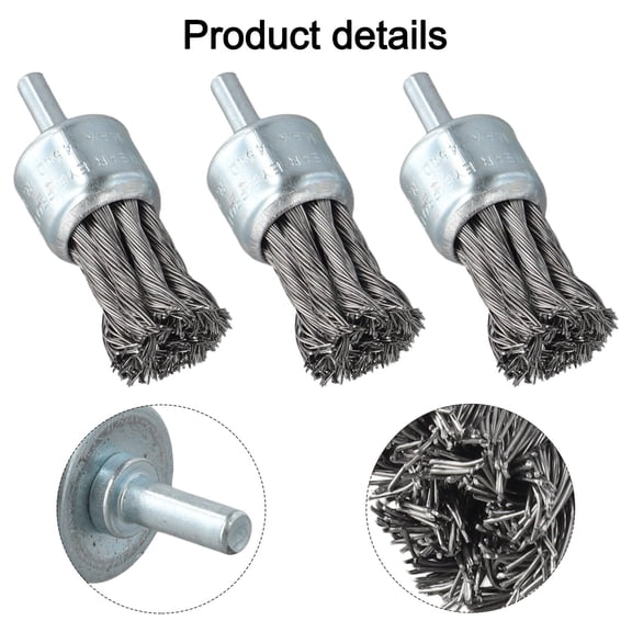 Homena Wire Wire End Brush Wire Wheels Paint Removal Silver 3pcs Accessories For Die Grinder For Power Tool Heavy Duty