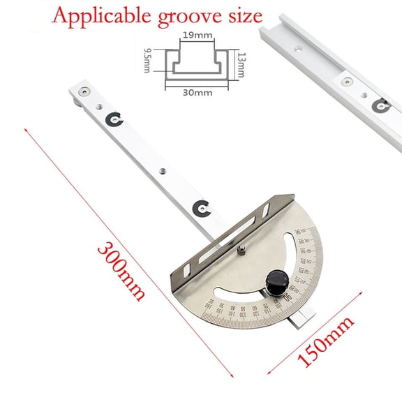 Homena Woodworking Protractors Adjustable Angle Ruler Guide Rail Large Anglepusher Chute Miter Gauge Table Saw Router Measuring Gauging