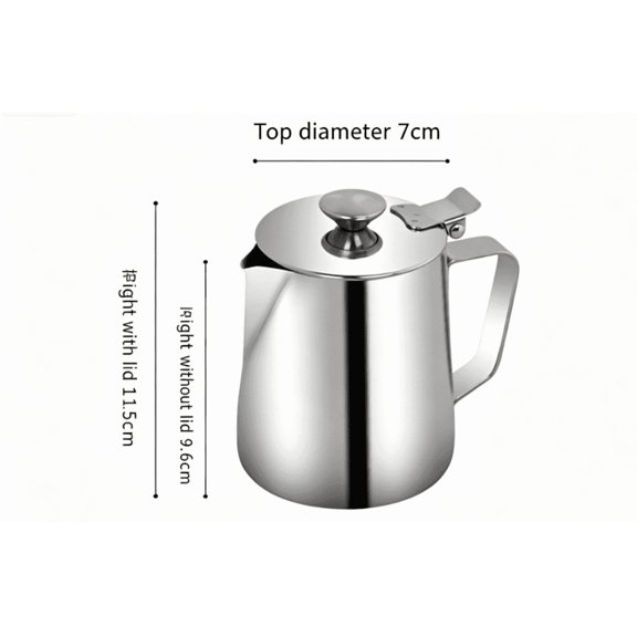 Homena for Premium Stainless Steel Frothing Pitcher with Lid - Perfect for Latte Art!